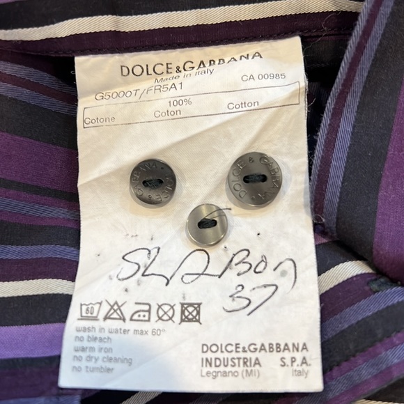 Dolce & Gabbana vintage men’s button up shirt in purples/blue/blues and white - Picture 9 of 16